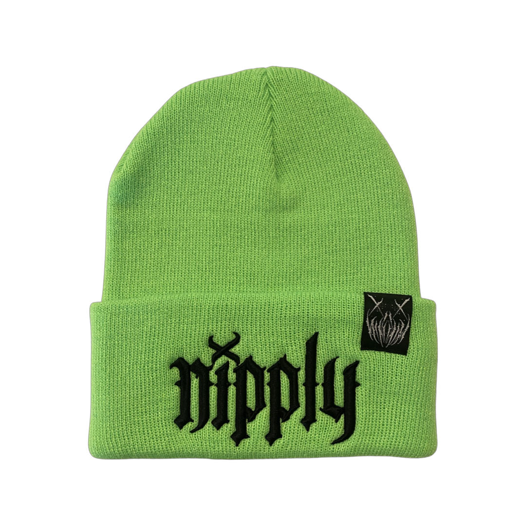 NIPPLY BEANIE - NEON GREEN